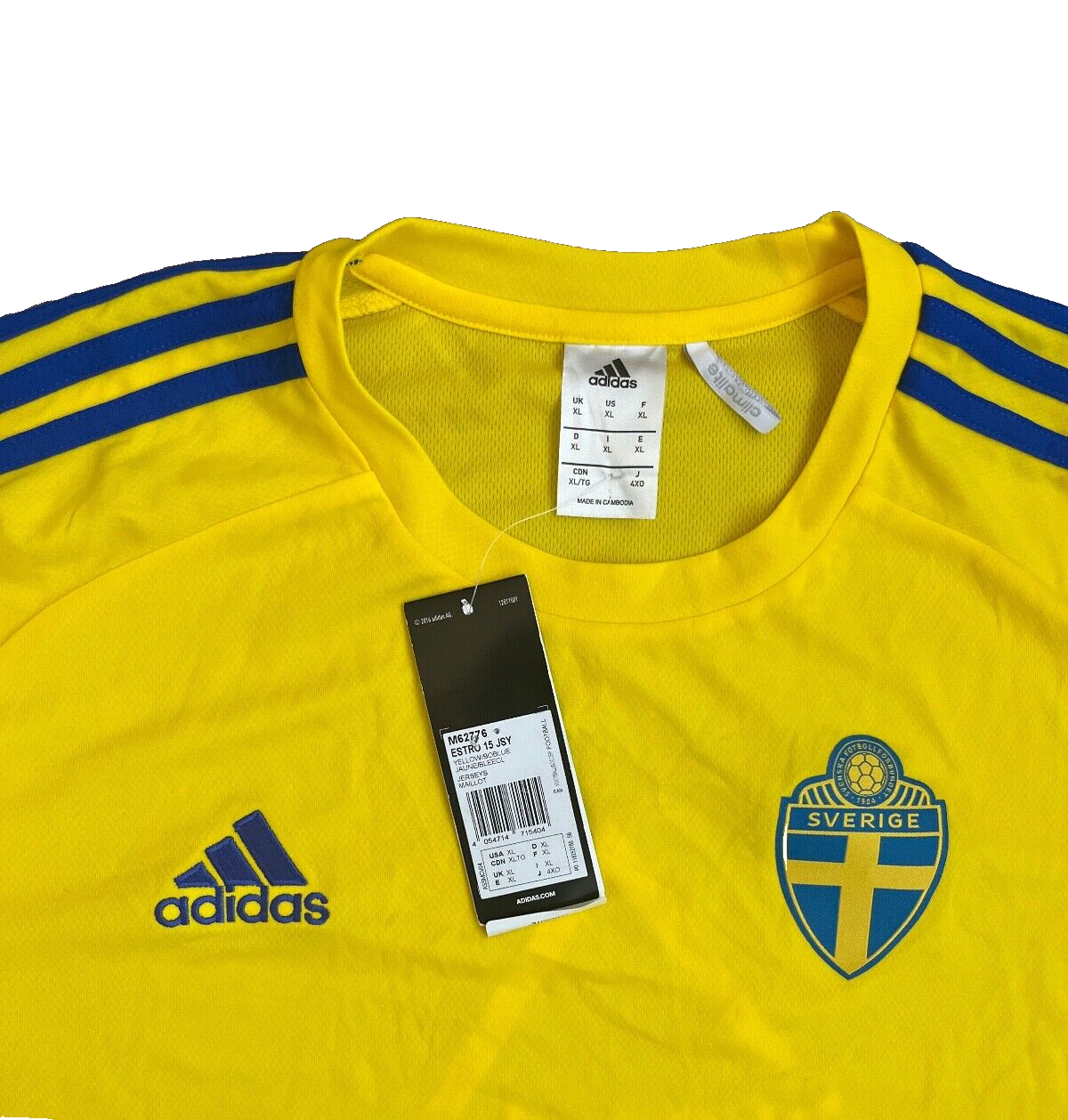 BNWT Sweden Home Shirt 2016 2017 Training Jersey Adidas Football Size Men XL