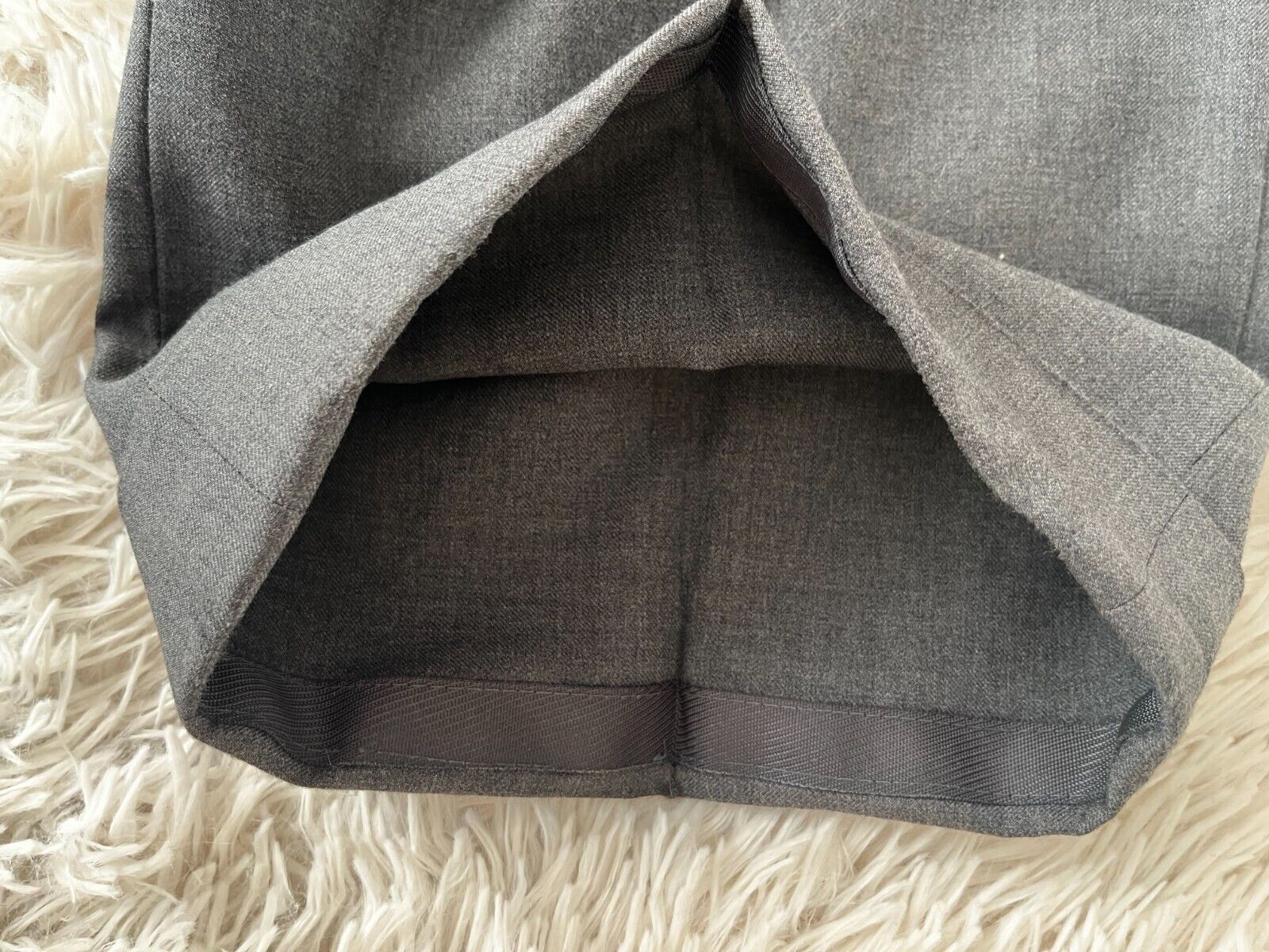 Brioni Dress Suit Pants Gray Trousers Delta Wool Men Size 57R Straight Leg Hem