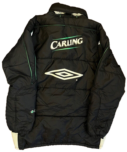 Vintage Glasgow Celtic Football Training Jacket Hooded Soccer Umbro Men Size L