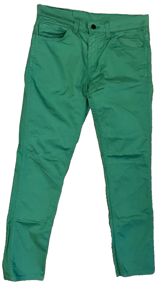Levi's 511 Jeans Green Denim Slim Fit Straight Leg Size Men 32x34 Black Tab