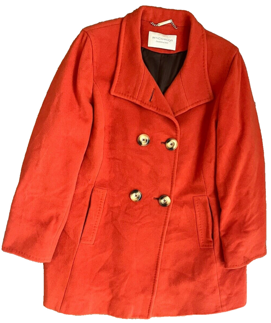 Windsmoor Wool Cashmere Blend Coat Orange Jacket Women Size EUR 42 UK 16