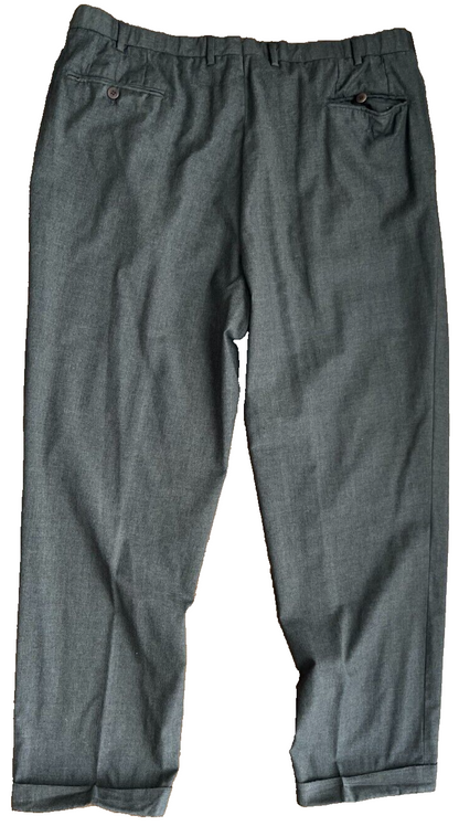 Brioni Dress Suit Pants Gray Trousers Delta Wool Men Size 49R Straight Leg Hem
