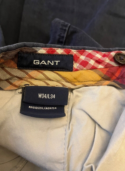 Gant New Haven Chino Pants Trousers Men Size 34x34 Normal Waist Regular Fit