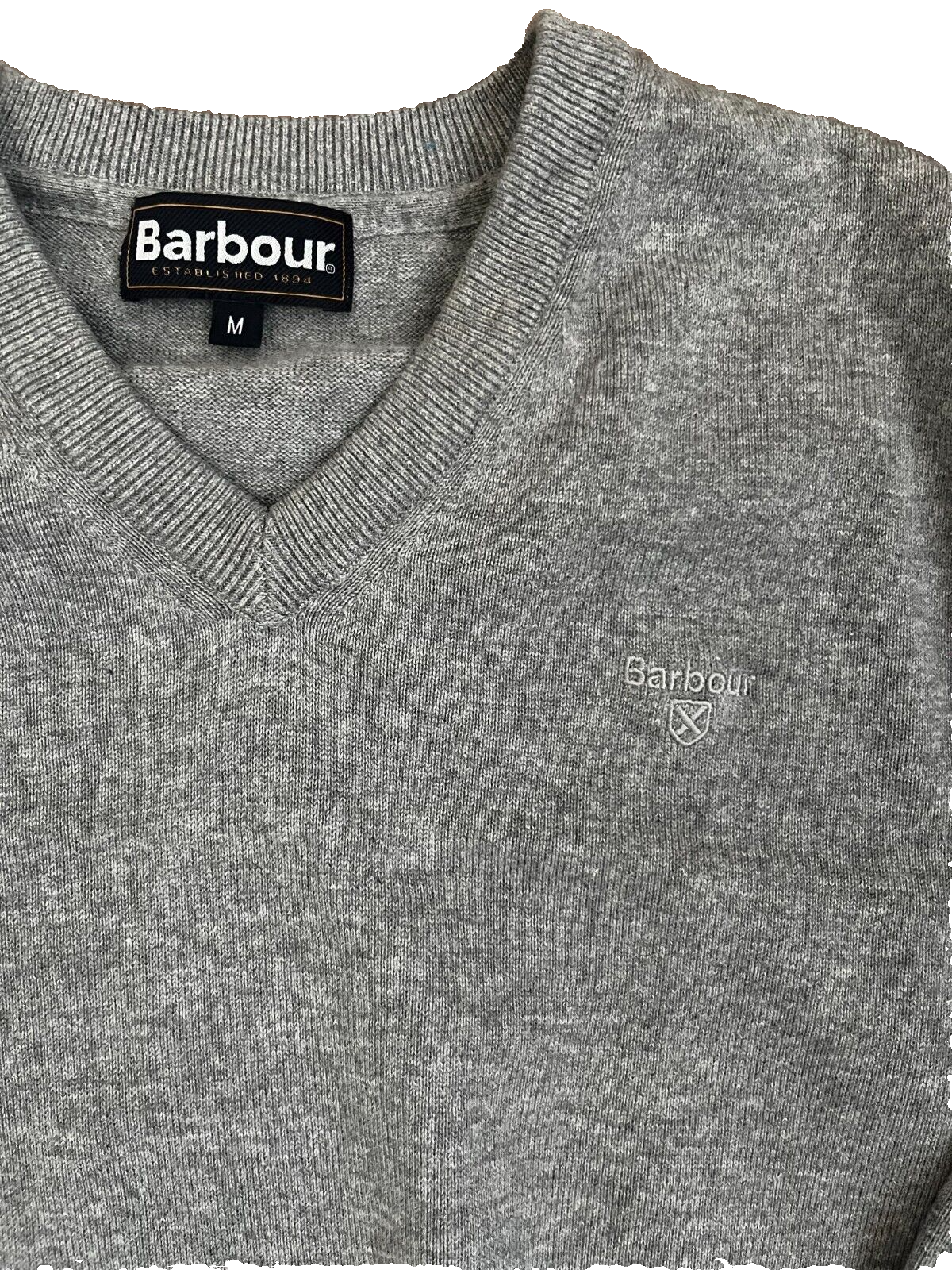 Barbour Gray Sweatshirt Cotton Pullover Sweater Jumper Men Size M