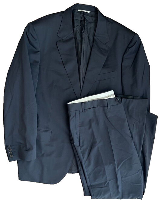 Canali Full Suit Blazer Jacket Pants Wool Size Men 58 / 56 R Made in Italy