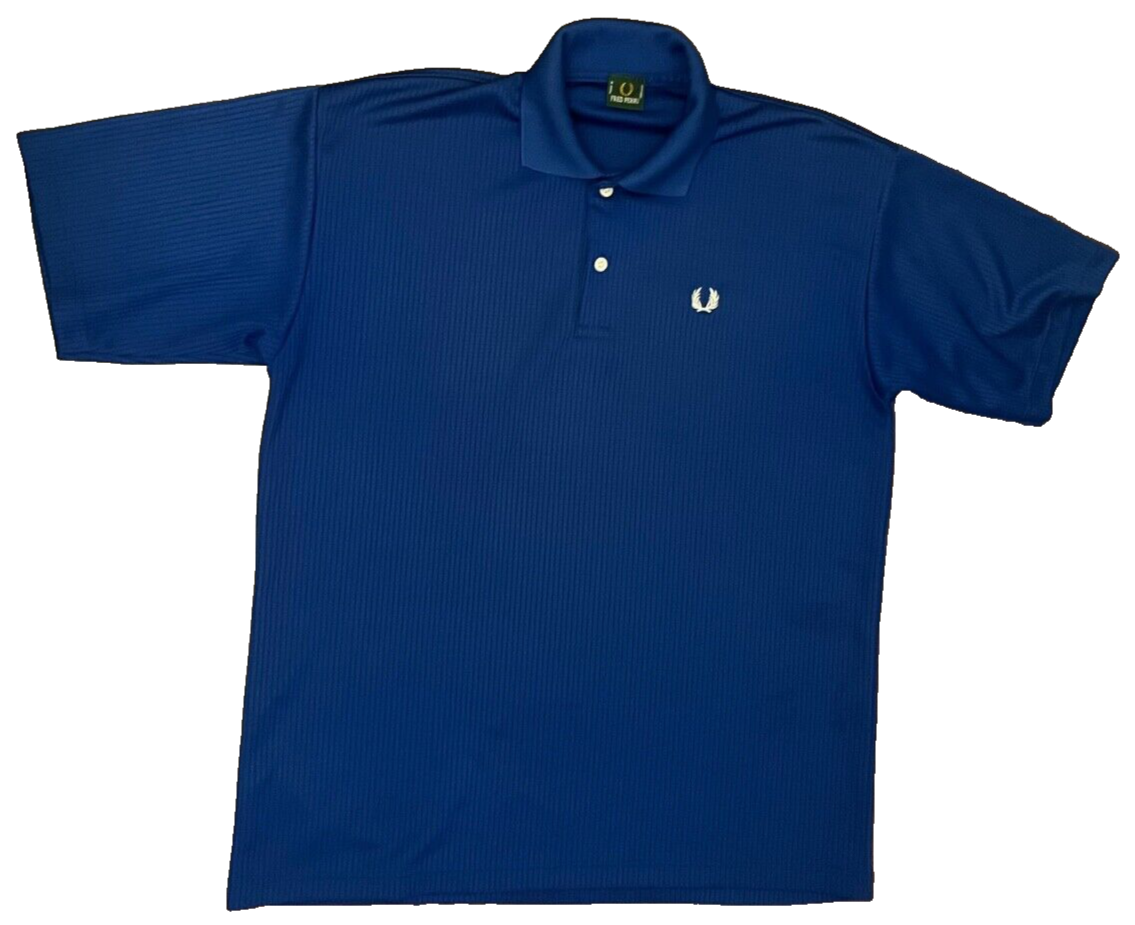 Vintage Fred Perry Polo Shirt Combed Cotton Blue Men Size CHECK MEASUREMENTS