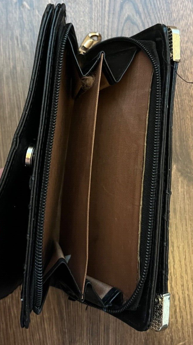 Jimmy Choo Wallet Bag Leather Black Purse Logo