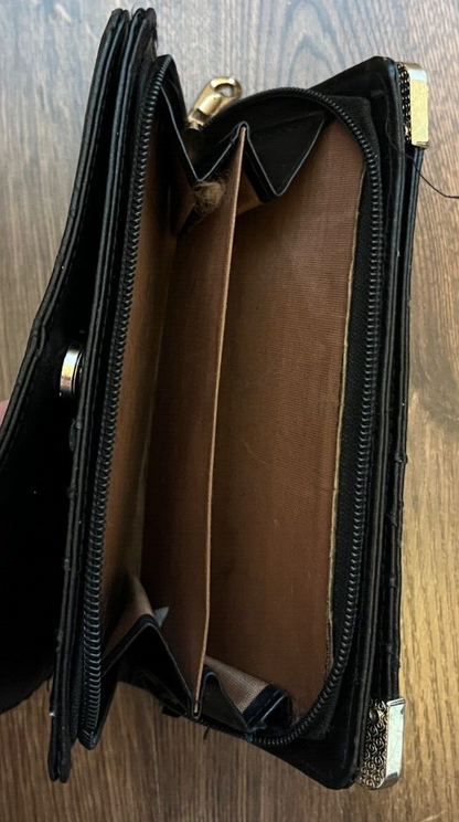 Jimmy Choo Wallet Bag Leather Black Purse Logo