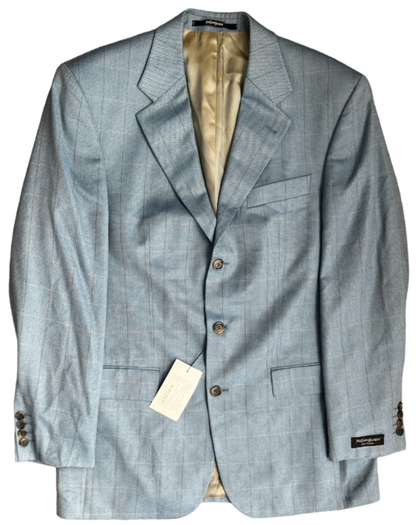BNWT Yves Saint Laurent YSL Blazer Jacket Blue Modal Wool Blend Men Size 9B