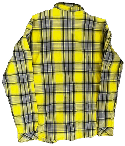 Carhartt Button Up Shirt Flannel Cotton Yellow Men Size M