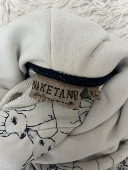 Naketano Deer Print Hoodie Women Sweatshirt Sweater Pullover Size XL