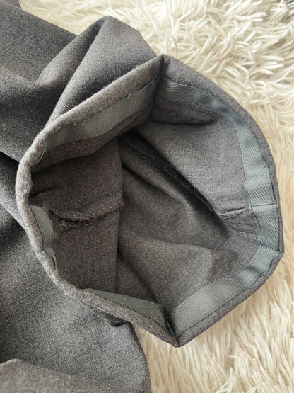 Brioni Dress Suit Pants Gray Trousers Delta Wool Men Size 49R Straight Leg Hem