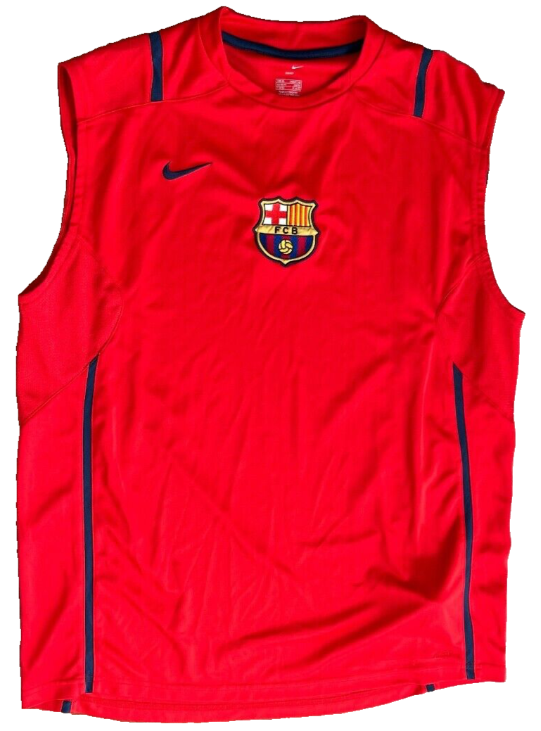 Vintage Barcelona Jersey Sleeveless Shirt Nike Football Soccer Size Men XL