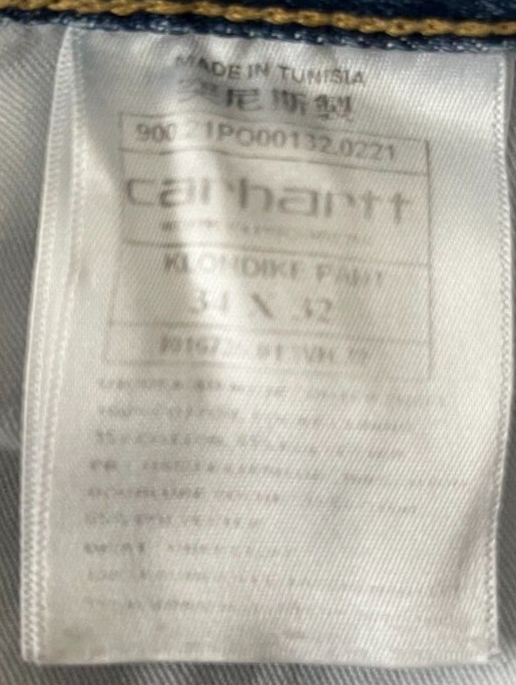 Carhartt WIP Klondike Pants Men Size 34x32 Blue Jeans Trousers