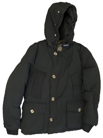 Woolrich Jacket Hooded Full Zip Buttons Cotton Blend Size Men CHECK MEASUREMENTS