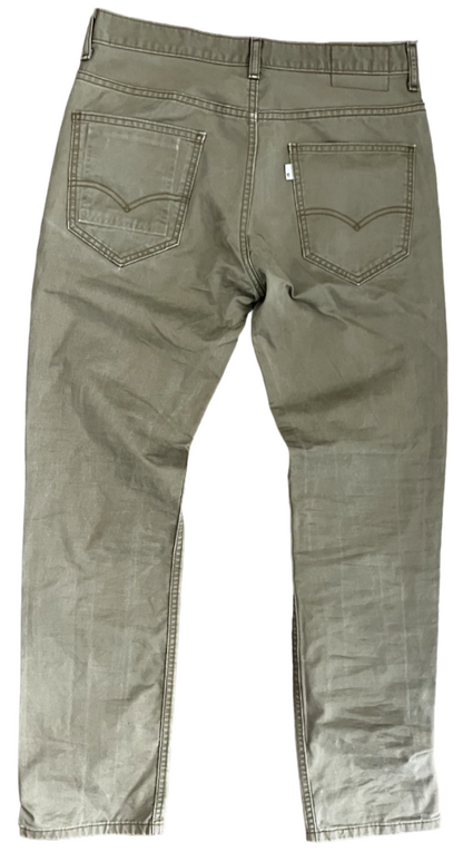 Levis Brown Beige Pants Mens 32x32 Regular Fit Straight Chino White Blank Tag