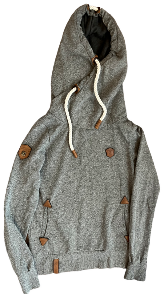 Naketano Hoodie Gray Sweater Pullover Sweatshirt Men Size S