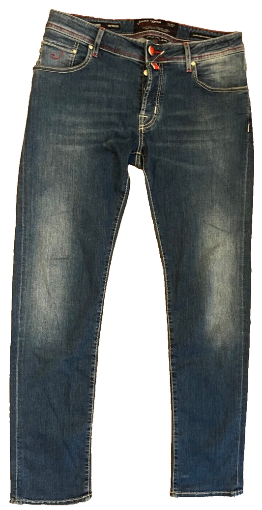Jacob Cohen Tailored Jeans 622 Size Men 34 Blue Denim Straight Made in Italy