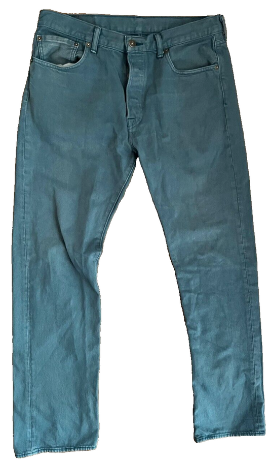 Levis 501 Light Blue Jeans Mens 33x32 Regular Fit Straight Leg Denim Red Tab