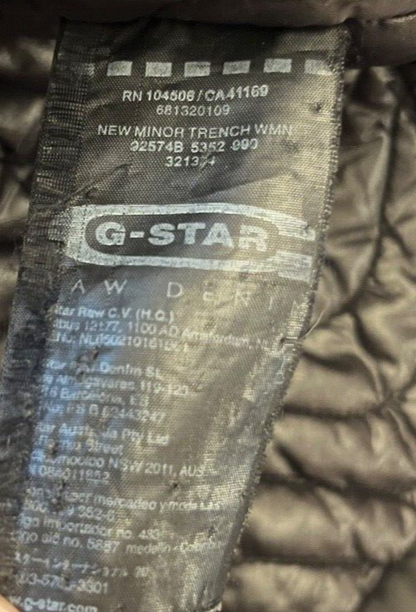 G Star Raw Jacket New Minor Trench Coat Cotton Black Size Women S
