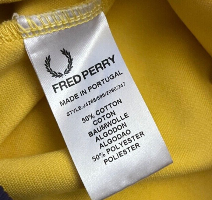 Vintage Fred Perry Track Jacket Full Zip Cotton Blend Streetwear Men Size M