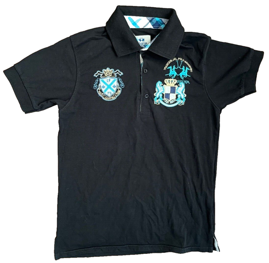 La Martina Buenos Aires Polo Shirt Short Sleeve Cotton Black Size Men S