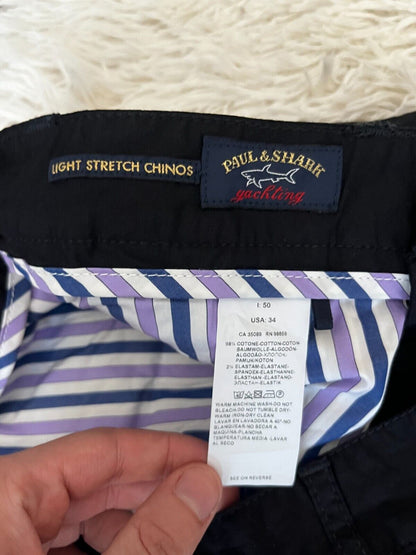 Paul Shark Yachting Light Stretch Chinos Pants Trousers Cotton USA 34