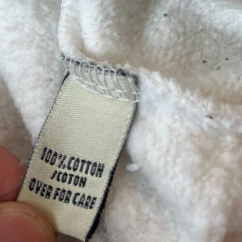 Abercrombie Fitch Hoodie White Big Embroidery Cotton Size Men L Tight Fit
