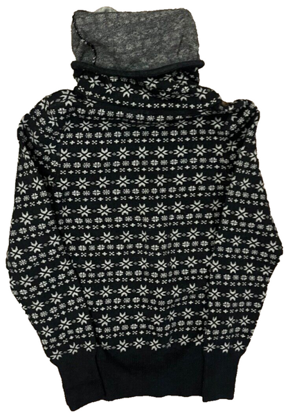 Naketano Sweater Pullover All Over Print Winter Snow Flakes Women Size M