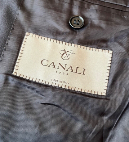 Canali Full Suit Blazer Jacket Pants Wool Size Men 58 / 56 R Made in Italy
