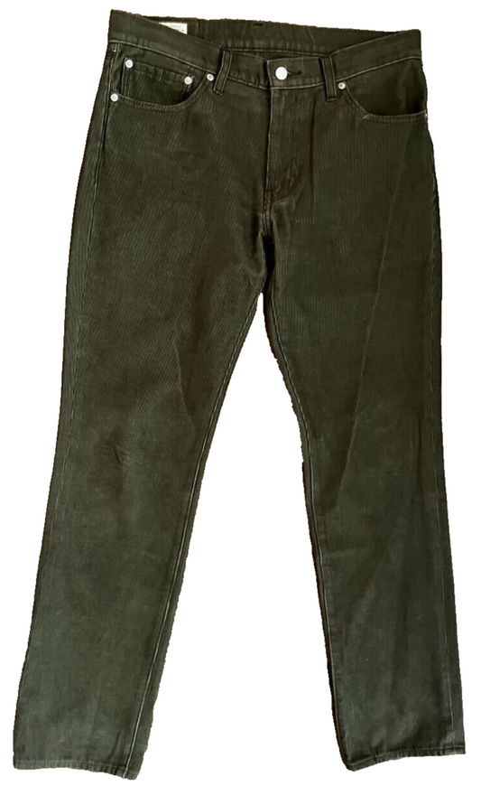 Levis 511 Green Jeans Corduroy Mens 33x32 Slim Fit Straight Leg Denim White Tab
