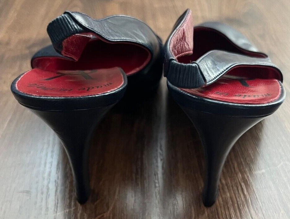 Vintage 80s Yves Saint Laurent YSL Leather Heel Shoes Pointy Toe Pumps Size 8 M