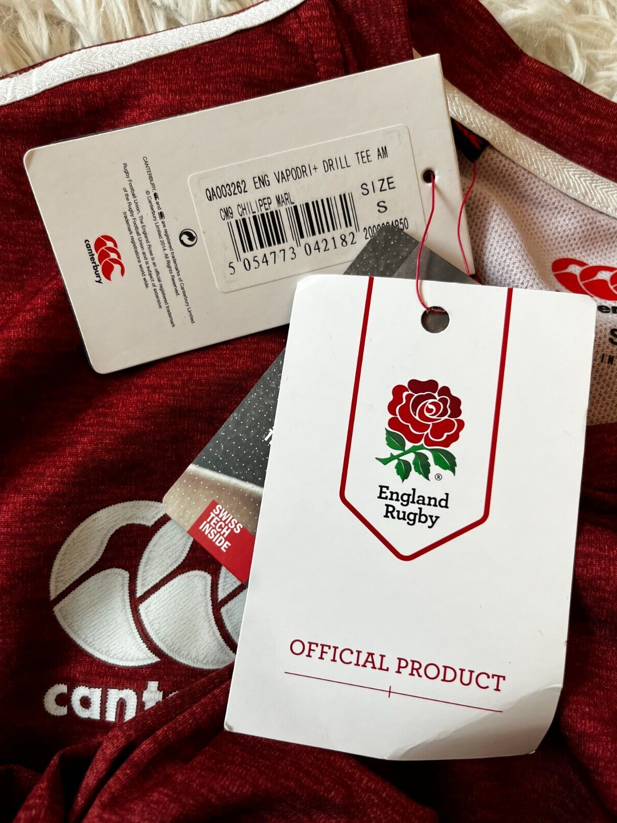 BNWT England Rugby Jersey Training Shirt Canterbury Drill Tee Size Men S