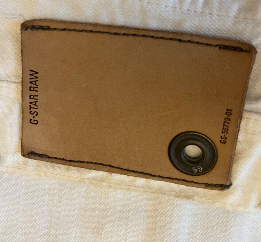 G Star Raw 3301 Jack Pant Jeans Denim White Cotton Trousers Size Men 31
